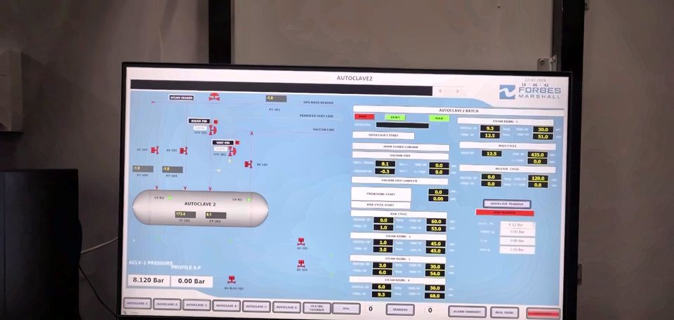 The automatic steaming control screen